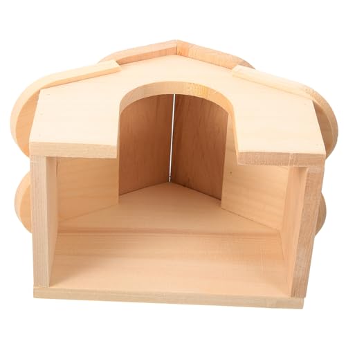 HOUDERCO Hamster-holzhaus, Eichhörnchen, Kleines Haustier, Schlafversteck, Meerschweinchenkäfig, Hausversteck von HOUDERCO