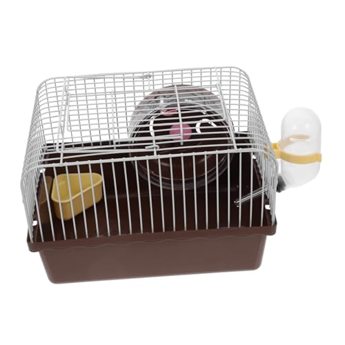 HOUDERCO Hamsterkäfig Rattenträger Chinchilla-träger Reisekäfig Für Ratten Hamster Tragetasche Käfige Tragbare Transportbox Für Hamster Auslaufkäfig Für Kleine Haustiere Brown Abs von HOUDERCO