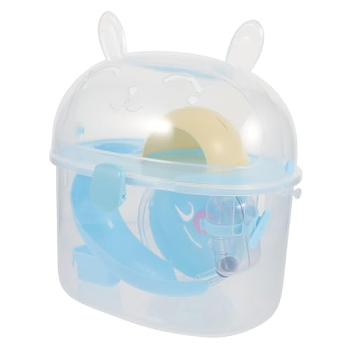 HOUDERCO Hamsterkäfig Tierfalle Humane Rattenfalle Kaninchen Chinchillakäfig Hamster gehege hamstergehege Hamster-Reisebehälter Transportbox für Haustiere Plastik Sky-Blue von HOUDERCO