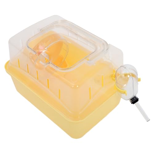 HOUDERCO Hamsterkäfig Wassernapf Für Hamster Tierwasserflasche Vogelfütterer Hasenkäfig Hamsterversteck Wellensittichkäfig Käfige Für Meerschweinchen Hundekäfig Vogelkäfig Yellow Plastik von HOUDERCO