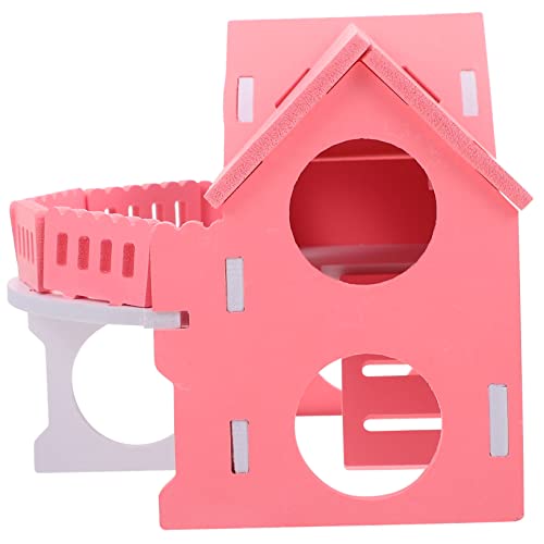 HOUDERCO Hamsternest Hunde Versteckhaus Für Meerschweinchen Kiste Kaninchen Frettchen Hamsterversteck Hütte Kleines Spielhaus Für Haustiere Käfig Sperre Ratten Wurf Rosa Plastik von HOUDERCO