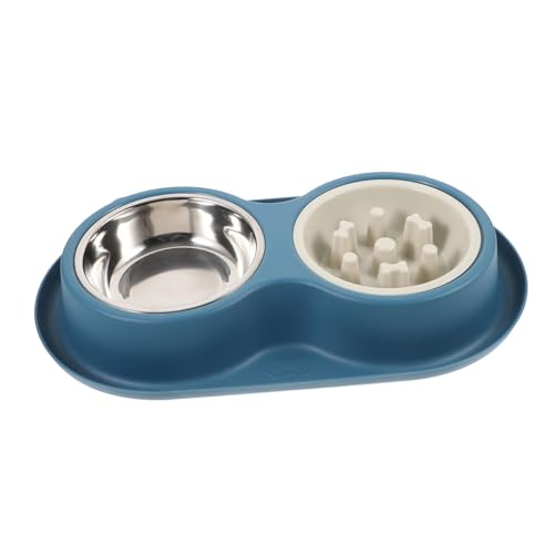 HOUDERCO Haustier-Doppelnapf pet Bowl Easy putz cat Bowls katzennäpfe Dog Bowl Automatischer Futterspender für Katzen Langsamer Futterautomat für Haustiere Katzennapf Hundenapf Plastik von HOUDERCO