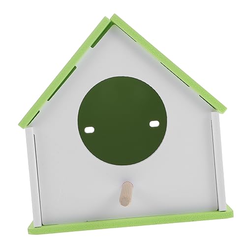 HOUDERCO Haustier Vogelnest Vogelhäuser Vogelnest Taube Vogelhaus Vogel Fütterer Nest Vogelhäuschen Vogel- Vogelkäfig Vogelfütterer Papagei Papageiennest Vogelkabine Meise Green PVC von HOUDERCO