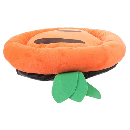 HOUDERCO Haustierbett Großes Hundebett Rosa Hundebett Katzenbetten Tunnelbett Für Katzen Kleines Katzenbett Flauschiges Hundebett Donut-hundebett Höhle Hundebett Hündchen Welpe Tuch Orange von HOUDERCO