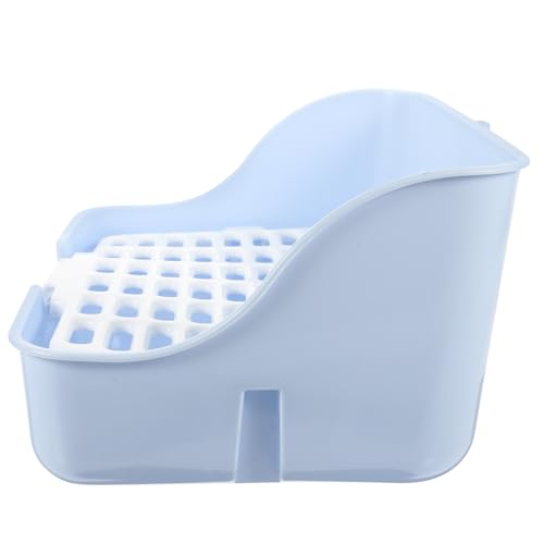 HOUDERCO Kasten Kaninchentoilette Chinchilla Kiste Liner Schließfach Hamsterbettwäsche kaninchenklo Hasen klo Hasen-Potty Hasenklo Heimtierbedarf kleine Haustiertoilette Plastik Sky-Blue von HOUDERCO