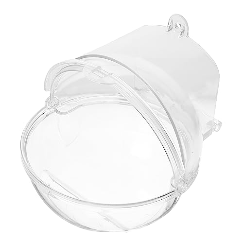 HOUDERCO Kasten Vogeltränkekasten Nymphensittichfutter hängendes Vogelbad Bird Bath Outdoor wasserbecken Wiederverwendbare Vogelbadewanne Vogeltränke für Käfig Plastik Transparent von HOUDERCO