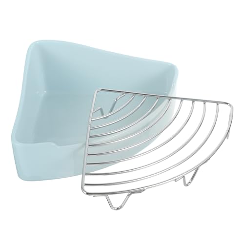 HOUDERCO Keramiktoilette für kleine Haustiere Kaninchenkäfig Liner Hund Sitz Katzentoilette Hamster klo kaninchentoilette Easy putz Kaninchen Töpfchen Kaninchen-Trainingstöpfchen Sky-Blue von HOUDERCO