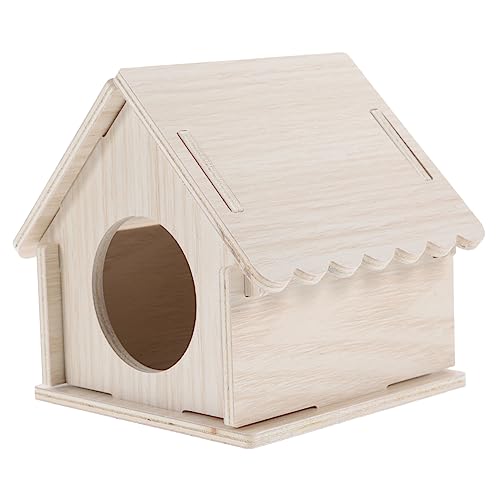 HOUDERCO Mehrstöckiges Kleintier-mechanismus-holzhaus Hasenschloss Meerschweinchenhaus Vogelkäfig Chinchilla-hütte Huhn Meerschweinchen Versteck Hängematte Frettchenkäfig Tierkäfig Hölzern von HOUDERCO