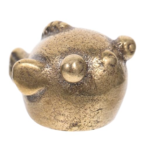 HOUDERCO Messingverzierungen Tischleuchte Tierskulptur Selber Machen Tierfigur Gartenskulpturen Fischfiguren Aus Messing Kleine Fischdekoration Miniatur-fischmodell Golden von HOUDERCO