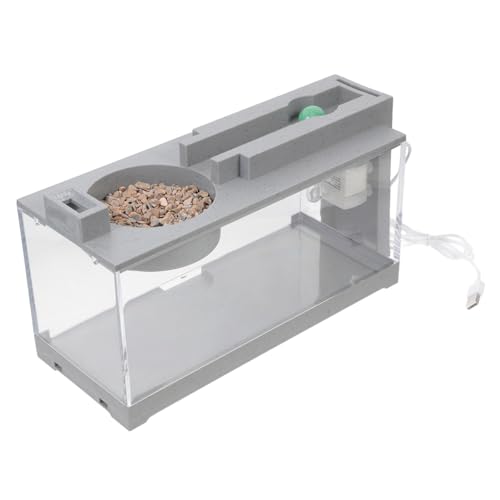 HOUDERCO Mikro-Aquarium Aquarium-Terrarium- Fischbehälter Panzer Zubehör Tank Tischfischbecken Mini-Aquarium für den Schreibtisch Fischaquarium aus Kunststoff Fischglas Abs Grey von HOUDERCO