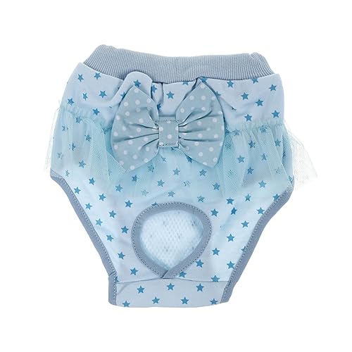 HOUDERCO physiologische Hosen für Haustiere sanitär Hygiene Puppy Diapers Sanitation Pet Accessories Kühlung Windeln für Hunde Tücher reizwäsch Hundewindeln Haustierhosen Baumwolle Sky-Blue von HOUDERCO