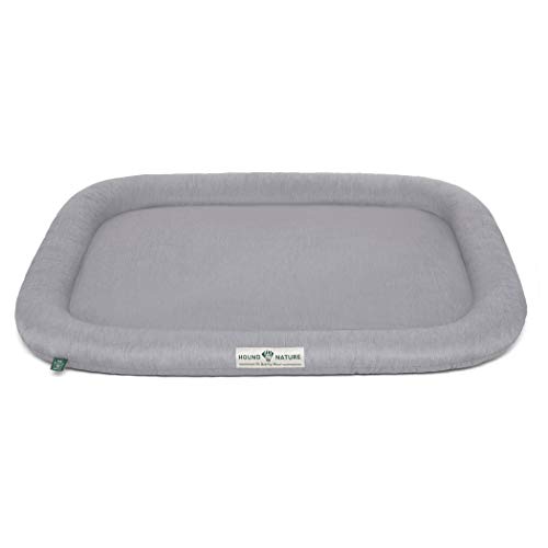 HOUND & NATURE Hundekissen Arosa - weiches Liegekissen für kleinere Hunde - Öko-Hundebett waschbar, hygienisch, robust & nachhaltig (S - 72x44 cm - Hellgrau) von HOUND & NATURE