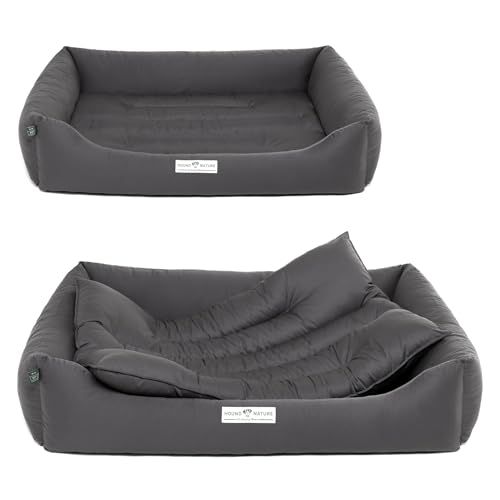 HOUND & NATURE | Öko Hundebett Bern | Weich/Soft | Gr. XXL für Sehr Große Hunde - Kuscheliges Hundebett Waschbar mit Wende - Liegekissen (XXL - 125x95 cm, Grau) von HOUND & NATURE