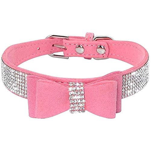 HOUTBY Strass-Hundehalsband, Kristall-Diamant-Hundehalsband, niedliches schillerndes Hundehalsband, Hundehalsband für kleine und mittelgroße Hunde von HOUTBY