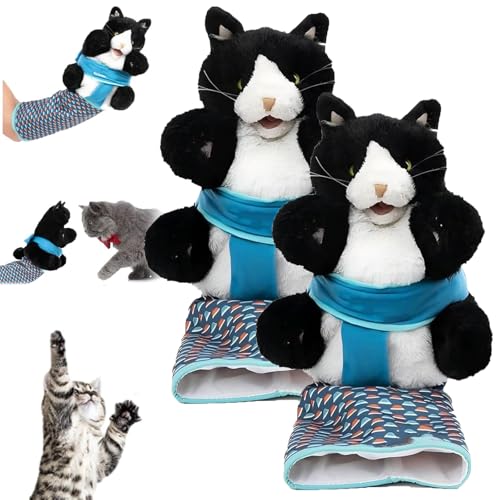 HOUXIANDOU Katzenpuppen-Ringer, Antarktischer Ringer, Katzen-Ringer-Spielzeugpuppe, Interaktive Handpuppe Mit Robuster Polsterung Für Sicheres Spielen (2 Stück) von HOUXIANDOU