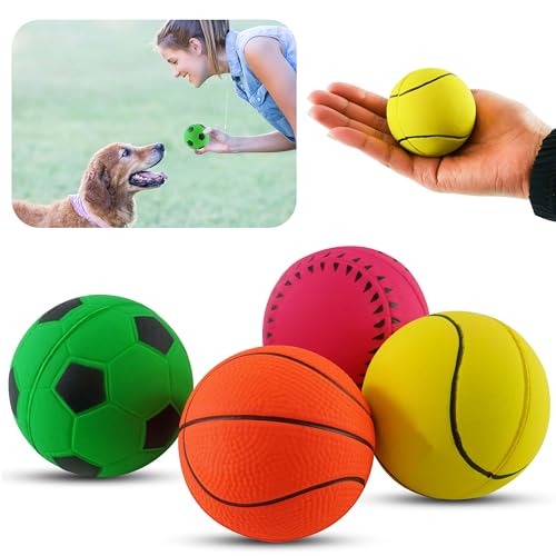 HOVUK 4 x Sport-Schwamm-Hundebälle, Hundespielzeug für interaktive Spielzeit, ungiftige Gummibälle für Hunde, kleine Hundebälle für langanhaltende Spielsitzungen, Größe: 6 cm von HOVUK