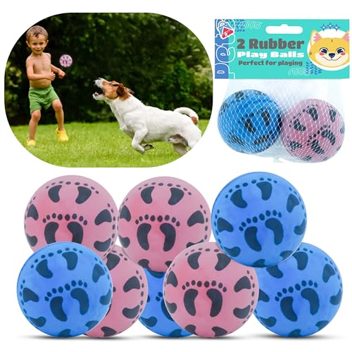 HOVUK 8 x Spielbälle für Hunde, Gummi-Welpenspielzeug, Hundespielzeug gegen Langeweile, Hundetrainingsbälle, langlebige Hundebälle für geistige Stimulation, Hundezubehör, Hundesport, Größe 6 cm von HOVUK