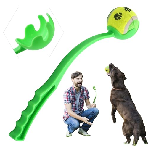 HOVUK Hundeballwerfer, Tennisballwerfer, Pick-up & Throw Apportierspielzeug für Übung und Training, inklusive kostenlosem Tennis, 38 cm, geeignet für kleine, mittelgroße und große Hunde von HOVUK