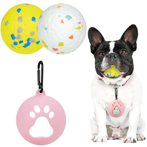 HOWWFALY Hundeballspielzeug mit Ballhülle, leichte, langlebige Hüpfbälle und schwimmende interaktive Wasserbälle für Hunde, die für aggressive Kauer spielen, Spielzeug für große, mittelgroße und von HOWWFALY