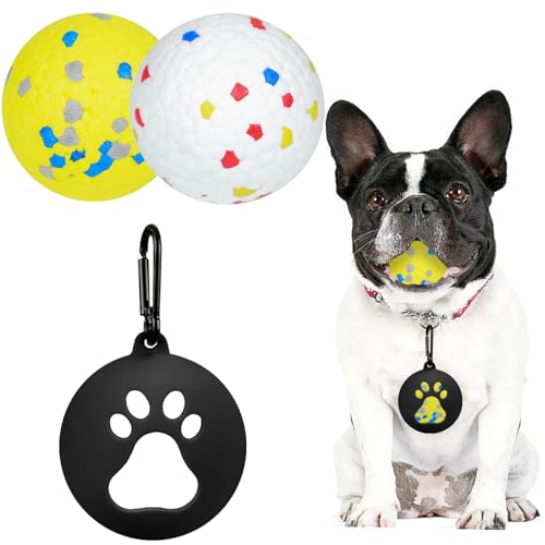 HOWWFALY Hundeballspielzeug mit Ballhülle, leichte, langlebige Hüpfbälle und schwimmende interaktive Wasserbälle für Hunde, die für aggressive Kauer spielen, Spielzeug für große, mittelgroße und von HOWWFALY