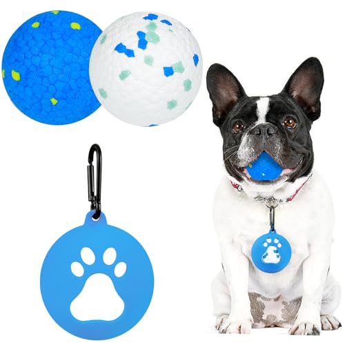 HOWWFALY Hundespielzeug mit Ballhülle, leichte, langlebige Hüpfbälle und schwimmende interaktive Wasserbälle, mittelgroßer 6,4 cm Durchmesser, für Rassen von 9 - 27 kg, kleine und mittelgroße Hunde von HOWWFALY