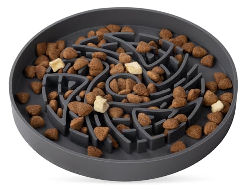 Slow Feeder Hundenäpfe Welpe Slow Bowl Kleine Mittlere Rasse Puzzle Hundefutter Schüssel Spaß Puzzle Design Nass-Trockenfutter Katzen Hunde A von HOYEHOLA