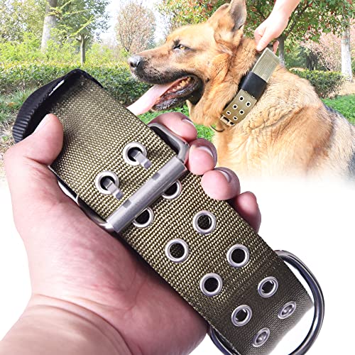 Großes Hundehalsband – robustes Halsband mit Griff für Gaint Dogs, 5.1 cm breites, starkes Nylon mit Edelstahl-Hardware, gute Wahl für große Hunde 55.9 cm,68.6 cm von HQSHNY