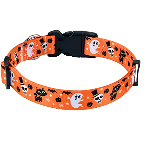 HQYDDMI Halloween Hundehalsband, Verstellbares, Weich & Komfort Hunde Halsband für Kleine Mittlere Große Hunde Welpen Katzen(Halloween,M HQYDDMI Halloween Hundehalsband, Verstellbares, Weich & Komfort Hunde Halsband für Kleine Mittlere Große Hunde Welpen Katzen(Halloween,M von HQYDDMI