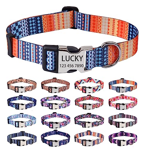 Personalisiertes Hundehalsband, modisches Hundehalsband, personalisierbar mit Name und Telefonnummer, verstellbare Größen für kleine, mittelgroße Hunde, 9 Farben für männliche, weibliche Jungen, von HQYDDMI