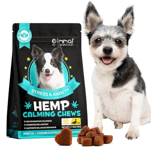 HRAMEX Calming Chew für Hunde(Hähnchen Geschmack 60 Stück),Beruhigende Chews für Haustiere,ti Stress Snack für Ihren Hund,fördern Entspannung, reduzieren Stress,mit natürlichen Inhaltsstoffen von HRAMEX