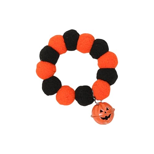 HRODA Halsband Hundehalsband Pompons Halsband Halskette Halloween Haustier Halsschmuck Versorgung Pompons Halskette Partyzubehör von HRODA