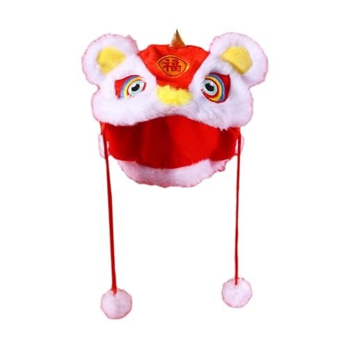 Plüsch Löwenhut Hunde Chinesisches Festival Löwenmütze Welpenkostüm Kopfbedeckung Teddyhunde von HRODA