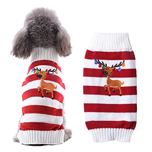 HRTTSY Weihnachten Hundepullover, Winter Warmer Hund Katze Pullover Kleidung Haustier Mantel Kostüm Welpenpullover Pullover Bekleidung für kleine mittelgroße Hunde Großer Hund Haustierpullover von HRTTSY