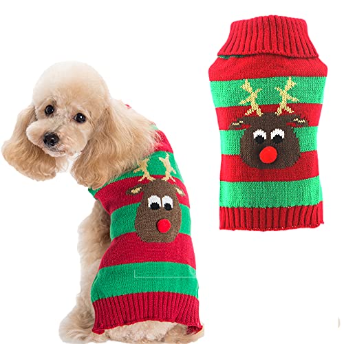 HRTTSY Weihnachten Hundepullover, Winter Warmer Hund Katze Pullover Kleidung Haustier Mantel Kostüm Welpenpullover Pullover Bekleidung für kleine mittelgroße Hunde Großer Hund Haustierpullover von HRTTSY