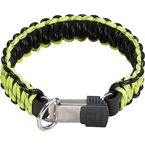 Sprenger Hundehalsband aus stabilem Paracord Nylon mit Edelstahl Clic Lock Verschluss I Wasserabweisende Halskette, reflektierend, langlebig 50 cm, gelb von Herm Sprenger