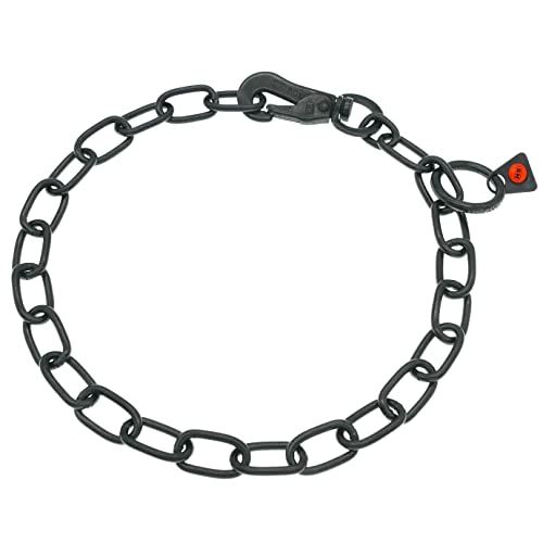 Sprenger Hundehalskette mit Sprenger Haken aus Edelstahl rostfrei 3 mm I Größe individuell einstellbar I Halskette - schwarz, 50 cm von Herm Sprenger