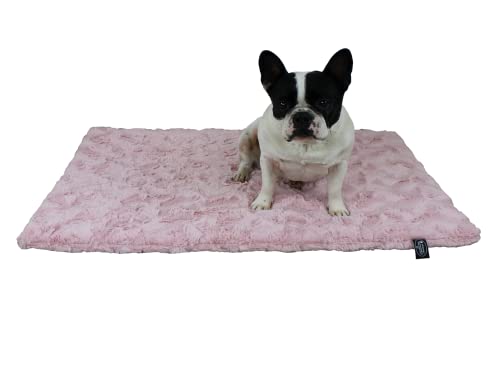 HS-Hundebett 30x45cm Rose gepolsterte Exklusivdecke in Unifarben I Hundedecke Made in Germany I Weiche Kuscheldecke für große & kleine Hunde I waschbar bei 40° - trocknergeeignet von HS-Hundebett