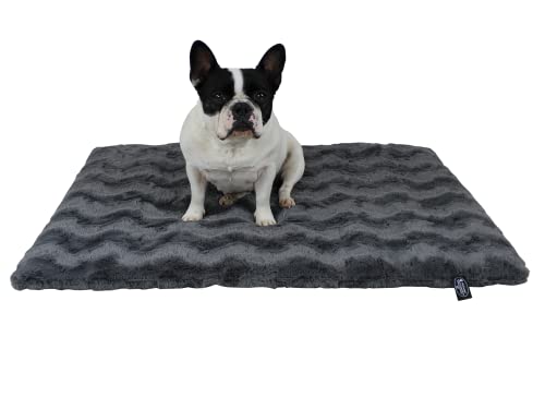 HS-Hundebett 30x45cm Anthrazit gepolsterte Exklusivdecke in Unifarben I Hundedecke Made in Germany I Weiche Kuscheldecke für große & kleine Hunde I waschbar bei 40° - trocknergeeignet von HS-Hundebett