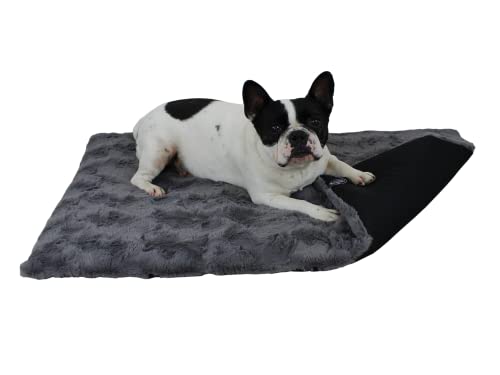 HS-Hundebett 30x45cm Anthrazit rutschfeste Exklusivdecke in Unifarben I Antirutsch-Hundedecke Made in Germany I Weiche Kuscheldecke für große & kleine Hunde I waschbar bei 40° von HS-Hundebett