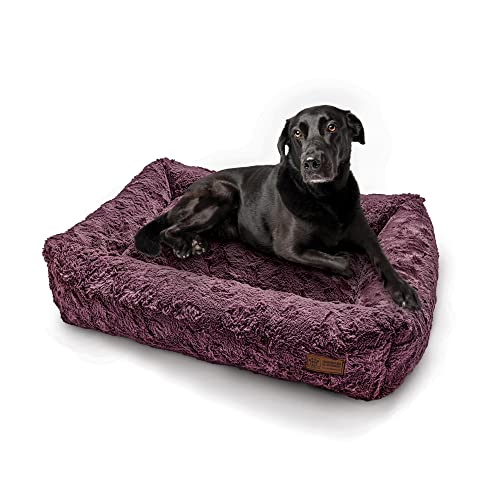 HS-Hundebett Made in Germany orthopädisches Kuschelbett Deluxe - Lila 50 x 70 cm I waschbar bei 40° - XS von HS-Hundebett