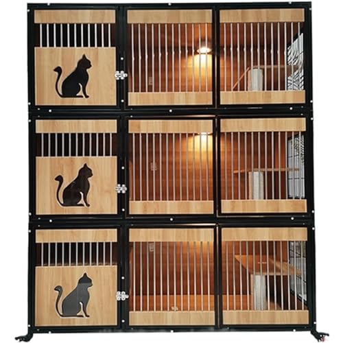 Dreischichtiger Katzenschrank, Katzenhaus aus Holz, belüfteter und atmungsaktiver Katzenkäfig, luxuriöse Katzenvilla mit Mehreren Funktionen, Katzenwohnung von HSHTTKL