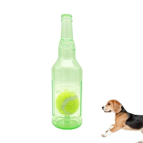 Wasserflasche Hundespielzeug, Spielzeug Zum Kauen Und Quetschen Von Flaschen, Wasserflaschen-Hundespielzeug Mit Ball, Wasserflaschen-Kauspielzeug Für Hunde, Interaktives Hundespielzeug (L,Grün) von HSJKOMN