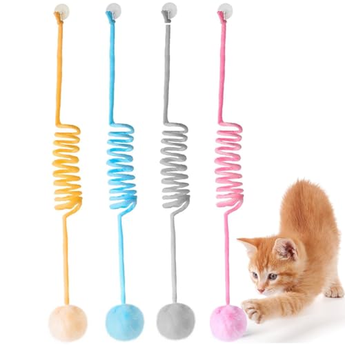 HSLXBY Katzenspielzeug Selbstbeschäftigung Hängende Türrahmen,Katzen Hängende Türspielzeug Katze Teasing Toys,4 Stück Katzenspielzeug Türbehang für Katzenauslauf und gegen Langeweile von HSLXBY