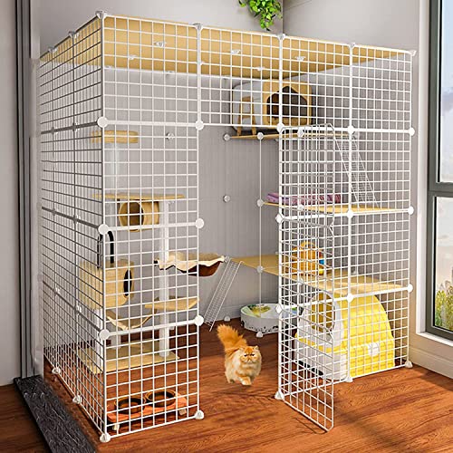 Katzenkäfig - Pet Playpen Cat Playpen, tragbarer Metalldraht -Hofzaun, Kleiner Tierkäfig für den Innenraum im Freien von HSSBD