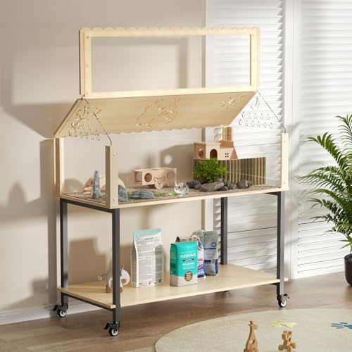 Hamsterkäfig Holz mit Acryl, Zwerghamsterkäfig Kleintier-Lebensraum mit zu öffnender Oberseite, Mäusekäfig für Meerschweinchen, Chinchillas, Rennmäuse, Syrischer Hamster (78,7 cm mit Ablagefach) Hamsterkäfig Holz mit Acryl, Zwerghamsterkäfig Kleintier-Lebensraum mit zu öffnender Oberseite, Mäusekäfig für Meerschweinchen, Chinchillas, Rennmäuse, Syrischer Hamster (78,7 cm mit Ablagefach) von HSSZXFR