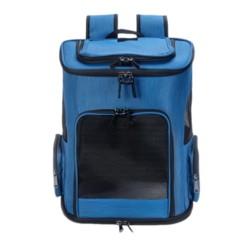 HSTWODE 1 Stück Katzenrucksack, Hunderucksack, Katzen Rucksack, katzenrucksack große Katzen, Faltbare Katzen Rucksack für Katzen und Kleine Hunde (blau) von HSTWODE