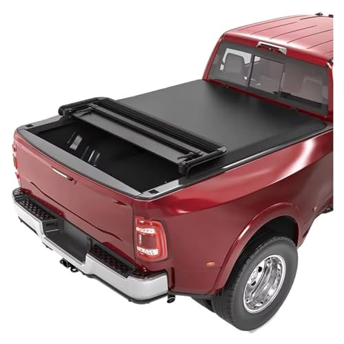 5,7 FT PVC Soft Quad Fold Pickup Truck Bettdecke, Navara Persenning Abdeckung kompatibel for Nissan Navara Titan Extra kurzes Bett 5'7" von HTAQYU