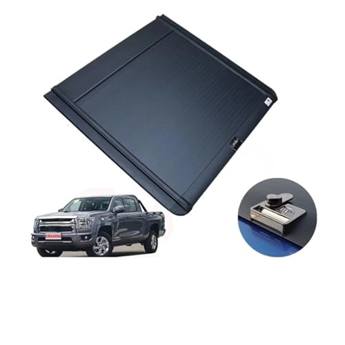 Kompatibel mit Great Wall GWM POER Kingkong Pickup Truck Tonneau Bettabdeckung Heckklappe verdickter Aluminium-Rollvorhang Push Pull(King CombinationLock) von HTAQYU