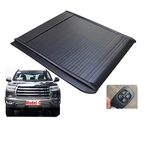 Kompatibel mit Great Wall GWM POER Kingkong Pickup Truck Tonneau Bettabdeckung Heckklappe verdickter Aluminium-Rollvorhang Push Pull(Model C Automatic) von HTAQYU