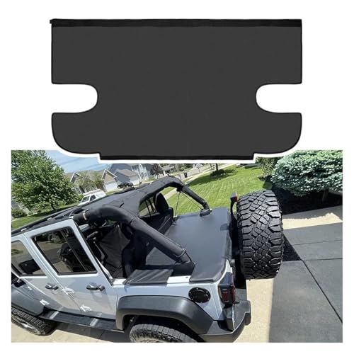 Laderaumabdeckung, Tonneau-Abdeckung, passend for 2007–2018, kompatibel mit Jeep Wrangler JK Unlimited, 4-türiger Sicherheitsschirm for den hinteren Kofferraum, Schwarz von HTAQYU